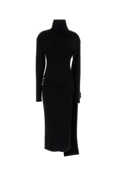 Lanvin Abito Midi Drappeggiato In Black