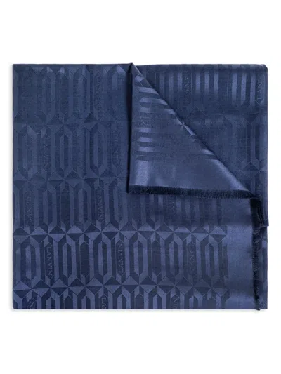 Lanvin Abstract-pattern Scarf In Navy