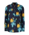 Lanvin Unique Print Silk Blouse In Black