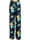 Lanvin Abstract-print Wide-leg Trousers In Blue