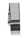 Lanvin Two-tone Rectangular Scarf Fringed Edges In Multi