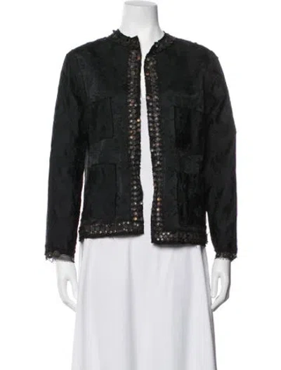 Pre-owned Lanvin Acetate Patterned Jacket In Black