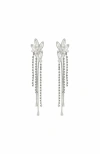 Lanvin Crystal-embellished Earrings In Silver