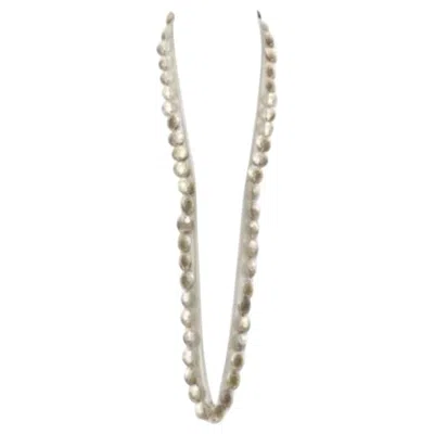 Pre-owned Lanvin Alber Elbaz Gold Hammered Coins Mesh Ribbon Embellished Long Necklace In Multi