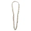 Lanvin Alber Elbaz Hammered Coins Mesh Ribbon Embellished Long Necklace In Gold