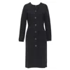 Lanvin Alber Elbaz Wool Pinched Darts Button Fitted Coat In Black