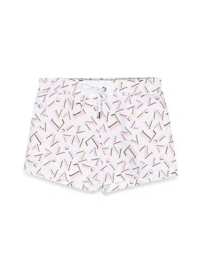 Lanvin Kids' Allover Logo Shorts In Multicolour