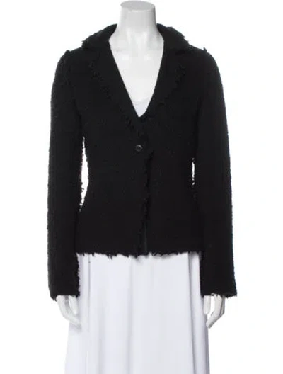 Pre-owned Lanvin Alpaca Blazer In Black