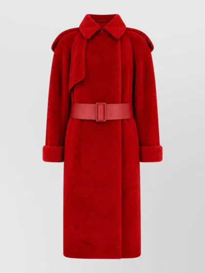 Lanvin Alpaca Virgin Wool Coat In Red