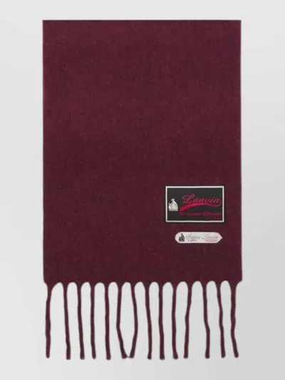 Lanvin Burgundy Fringed Silk-nylon Scarf