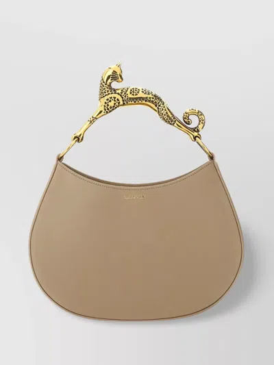Lanvin Animal Handle Hobo Bag In Neutral