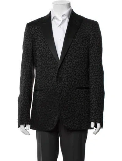 Pre-owned Lanvin Animal Print Blazer In Black