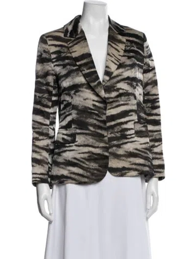 Pre-owned Lanvin Animal Print Blazer In Multicolor