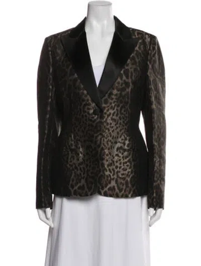 Pre-owned Lanvin Animal Print Blazer In Neutral