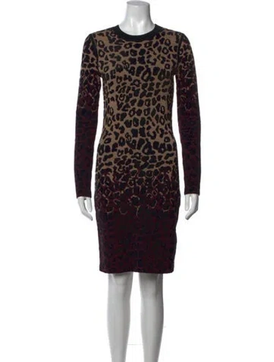 Pre-owned Lanvin Animal Print Knee-length Dress In Black