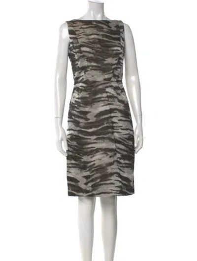 Pre-owned Lanvin Animal Print Knee-length Dress In Neutral