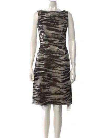 Pre-owned Lanvin Animal Print Knee-length Dress In Neutral