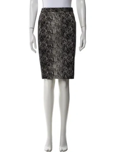 Pre-owned Lanvin Animal Print Knee-length Skirt In Black