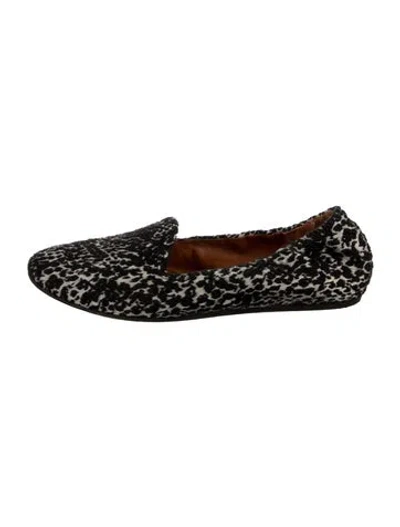 Pre-owned Lanvin Animal Print Loafers In Black