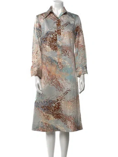 Pre-owned Lanvin Animal Print Midi Length Dress In Neutral