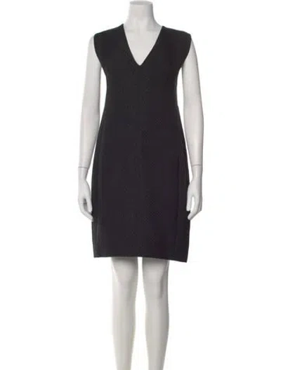 Pre-owned Lanvin Animal Print Mini Dress In Black