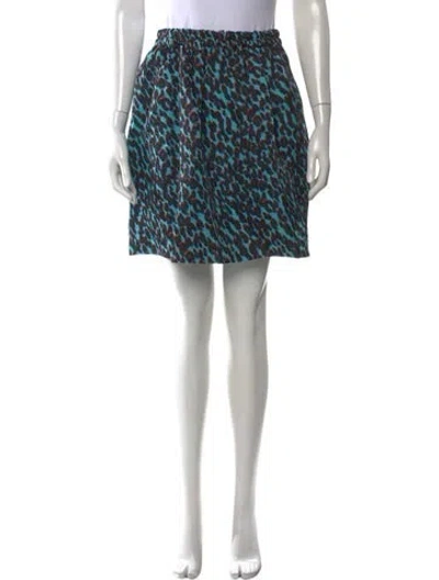 Pre-owned Lanvin Animal Print Mini Skirt In Multi