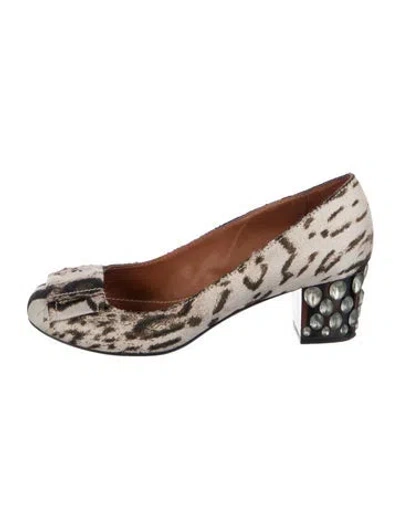 Pre-owned Lanvin Animal Print Pumps In Brown