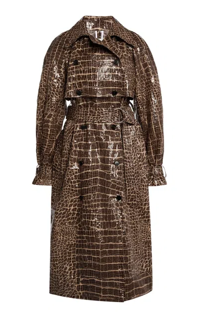 Lanvin Animal-print Trench Coat