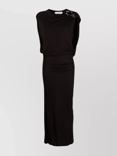Lanvin Ankle-length Round Neck Sleeveless Dress In Black