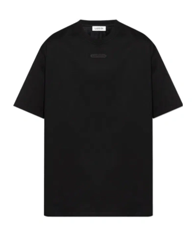Lanvin Logo-patch Cotton T-shirt In 10 Black