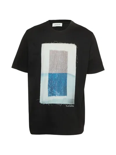 Pre-owned Lanvin Archives Print Patch T-shirt In Black