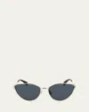 Lanvin Armand Albert Rateau Metal Cat-eye Sunglasses In Gold/grey