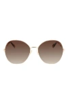 Lanvin Arpege 59mm Tinted Round Sunglasses In Brown