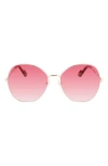 Lanvin Arpege 59mm Tinted Round Sunglasses In Pink