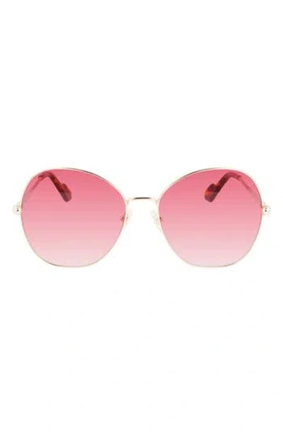 Lanvin Arpege 59mm Tinted Round Sunglasses In Pink