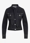 LANVIN ASCOT COLLAR DENIM JACKET