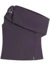 Lanvin Asymmetric Blouse In Purple