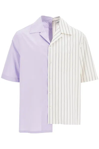 LANVIN ASYMMETRIC BOWLING SHIRT WITH