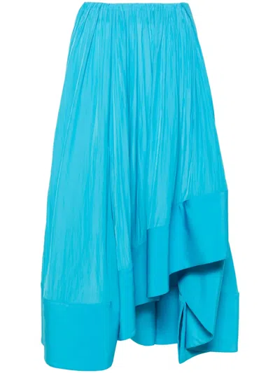 LANVIN ASYMMETRIC CHARMEUSE MAXI SKIRT