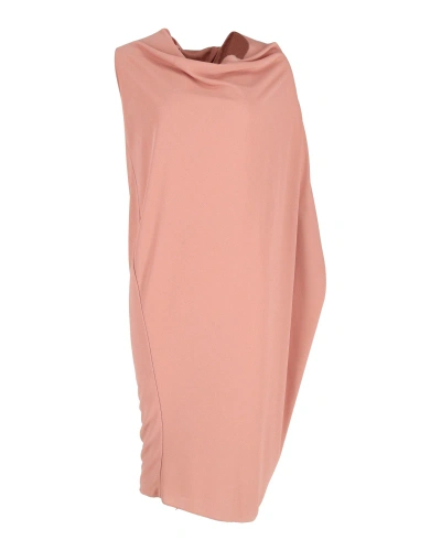 Lanvin Asymmetric Draped Dress In Pink Cotton