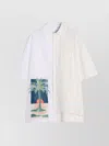 Lanvin Asymmetric Hem Graphic Print Shirt