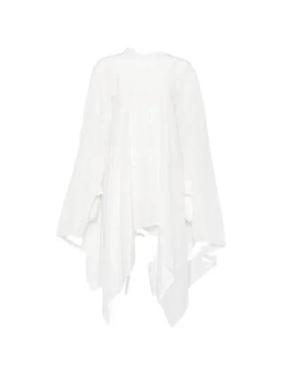 Lanvin Asymmetric High-neck Blouse In White