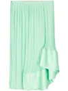 Lanvin Asymmetric Pleated Skirt In Green