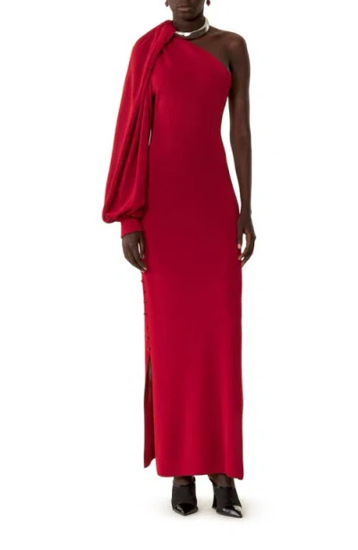 Lanvin Asymmetrical Choker Dress In Viscose In Red