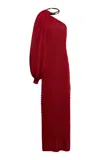 Lanvin Asymmetrical Choker Midi Dress In Red