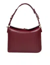 Lanvin Asymmetrical Compagnon Suede Bag In Burgundy