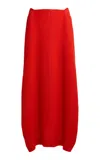 Lanvin Asymmetrical Cotton-blend Midi Skirt In Red