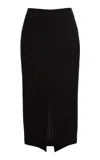 Lanvin Asymmetrical Cotton-silk Midi Skirt In Black