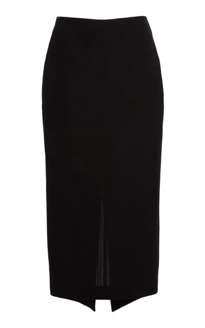 LANVIN ASYMMETRICAL COTTON-SILK MIDI SKIRT