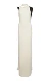 Lanvin Asymmetrical Embroidered Maxi Dress In White